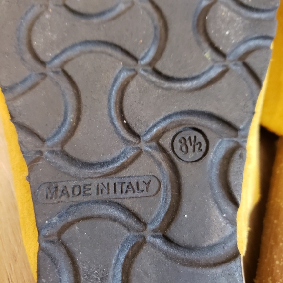 Marina Luna Mustard Yellow Suede Leather Mules - Picture 6 of 9